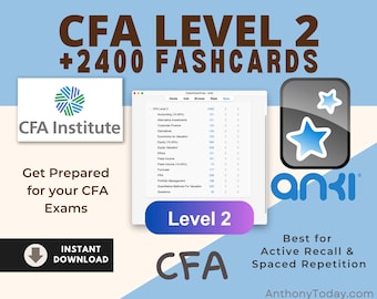 CFA Level 2 Anki Flashcards | Master Chartered Financial Analyst Exam Prep with Comprehensive Study Tools for CFA Level 2 Success