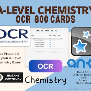 A レベル化学 OCR Anki フラッシュカード | 究極の OCR A 化学学習ガイド | 試験合格のための概念、反応、テクニックをマスター