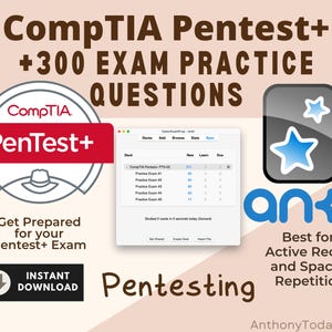 CompTIA PenTest+ Anki Lernkarten | PT0-002 Prüfungsvorbereitung | Master Penetration Testing Konzepte & Werkzeuge | Effiziente Studie zur Zertifizierung Cyber