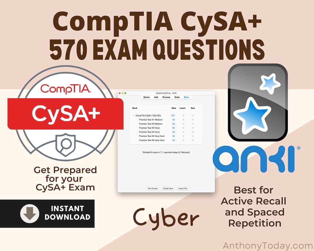 Comptia Cysa+ CS0-003 Anki Flashcards | Exam Prep Official Questions ...