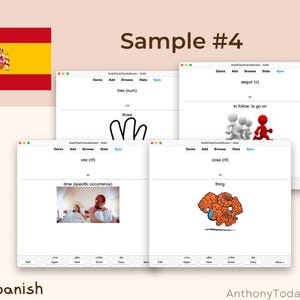 Spanish Anki Flashcards with Audio & Illustrations | Spanish Study Guide for Vocabulary, Grammar, Pronunciation and English Translations Spanish Anki Flashcards with Audio & Illustrations | Spanish Study Guide for Vocabulary, Grammar, Pronunciation