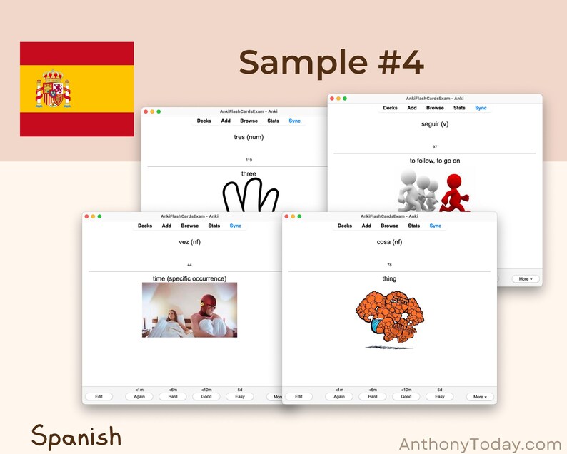 Spanish Anki Flashcards with Audio & Illustrations | Spanish Study Guide for Vocabulary, Grammar, Pronunciation and English Translations Spanish Anki Flashcards with Audio & Illustrations | Spanish Study Guide for Vocabulary, Grammar, Pronunciation