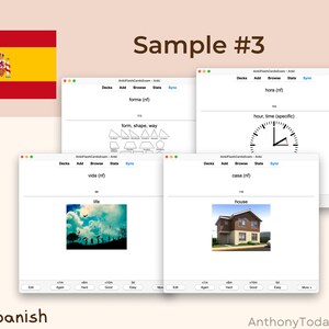 Spanish Anki Flashcards with Audio & Illustrations | Spanish Study Guide for Vocabulary, Grammar, Pronunciation and English Translations Spanish Anki Flashcards with Audio & Illustrations | Spanish Study Guide for Vocabulary, Grammar, Pronunciation
