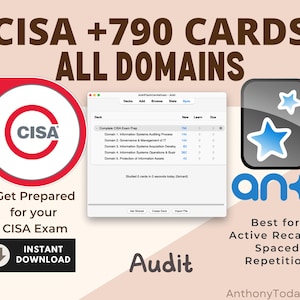 Vollständige CISA-Zertifizierungsstudie Karteikarten | ISACA Prüfungsvorbereitung mit Anki | Zertifiziertes Information SystemAuditoren-Lernwerkzeug | CISA Fragen