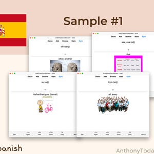 Spanish Anki Flashcards with Audio & Illustrations | Spanish Study Guide for Vocabulary, Grammar, Pronunciation and English Translations Spanish Anki Flashcards with Audio & Illustrations | Spanish Study Guide for Vocabulary, Grammar, Pronunciation