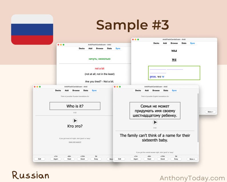 Russian Ultimate Guide Anki Flashcards | Master Vocabulary, Grammar & Pronunciation | Audio-Enhanced Study Cards for All Language Levels Russian Ultimate Guide Anki Flashcards | Master Vocabulary, Grammar & Pronunciation | Audio-Enhanced Study Cards