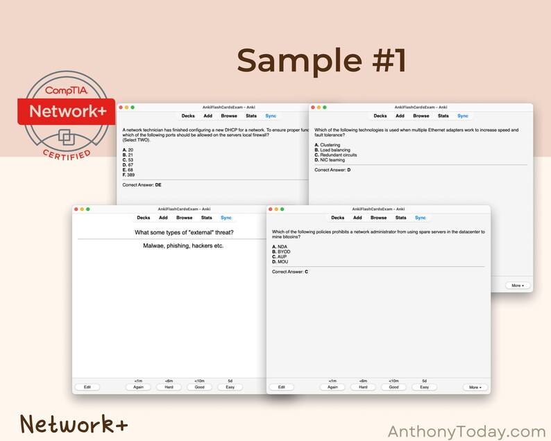 Comptia Network+ Plus V9 Anki Flashcards | Official N10-009 Exam Prep ...
