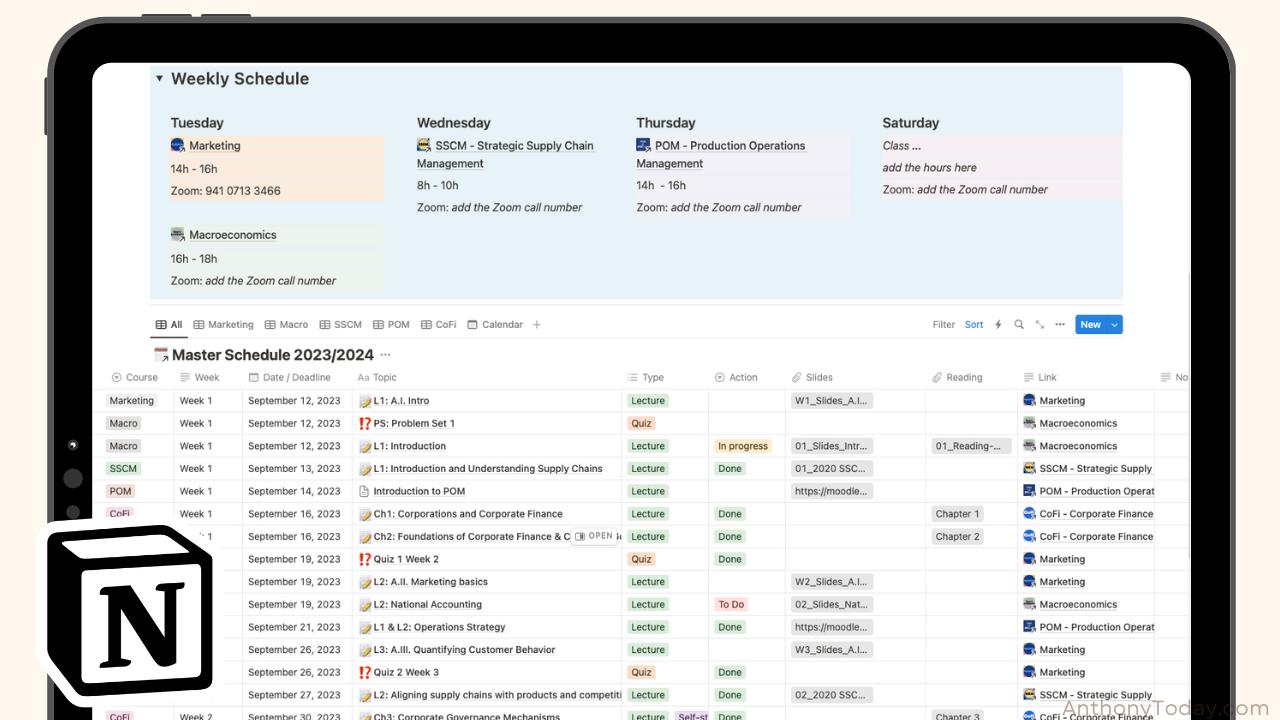 Ultimate Notion Student Dashboard | Organize Your Studies, Track Tasks ...
