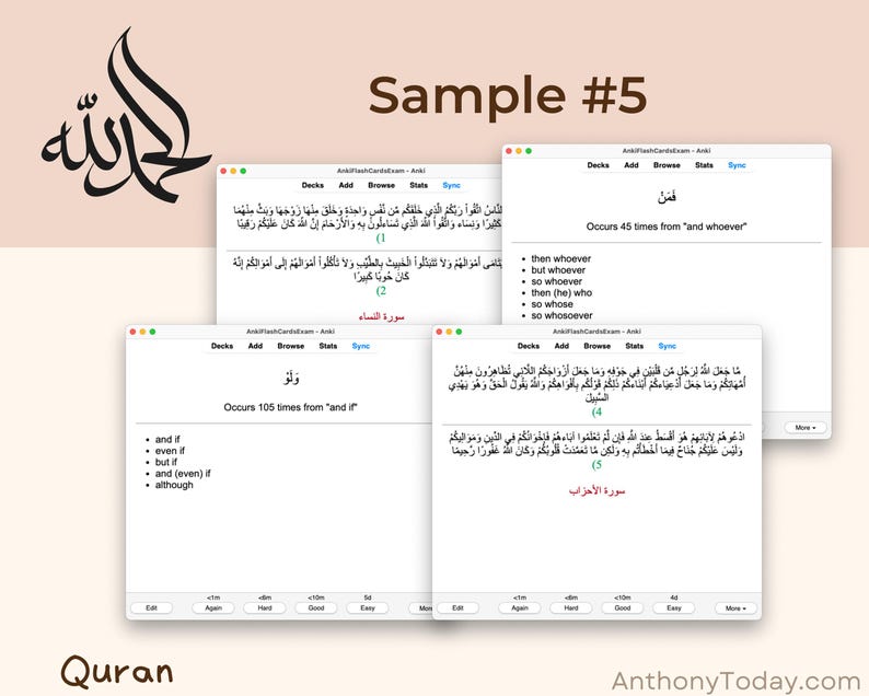 Ultimate Quran Study Guide Anki Flashcards | Learn Quranic Arabic | Master Vocabulary, Grammar & Tajweed with Audio-Enhanced Study Tools Ultimate Quran Study Guide Anki Flashcards | Learn Quranic Arabic | Master Vocabulary, Grammar & Tajweed