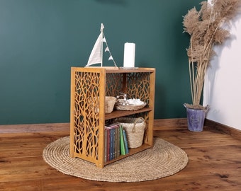 Funky & Functional 3 Tier Medium Shelf with Unique Side Panel Patterns