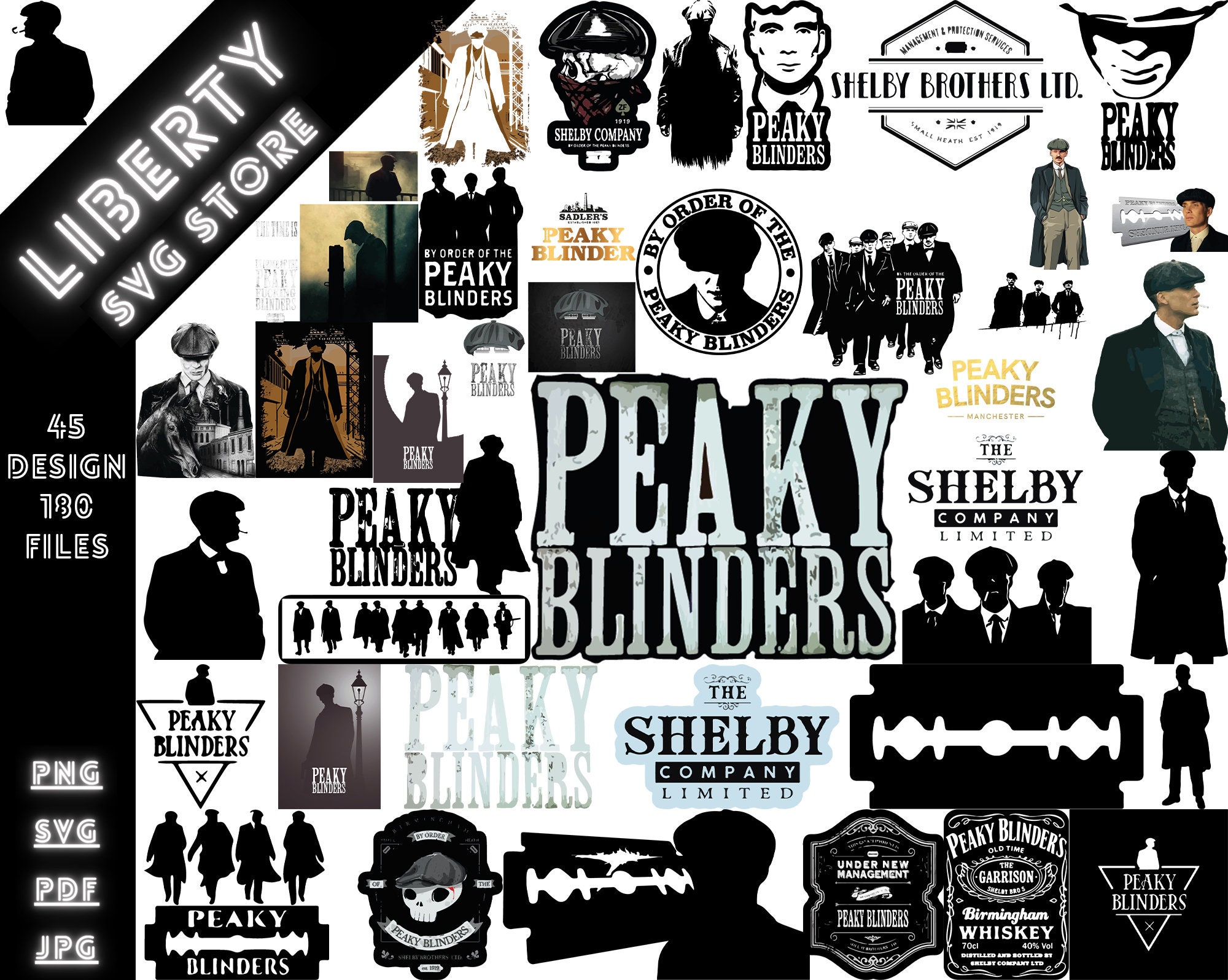 Peaky Blinders Moovie Chracters Svg Png Pdf Bundle T Shirt Etsy Uk 