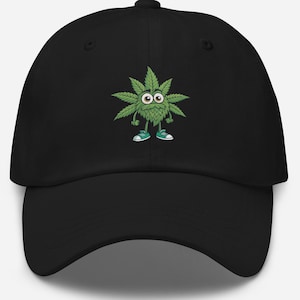 Unisex Marijuana Leaf Cartoon Mascot Hat