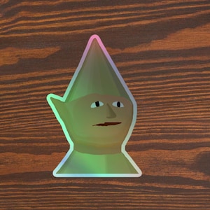 Pegatina holográfica de niño gnomo de Runescape: pegatina para juegos, regalos para jugadores, arte estético, jugadores, pegatina para computadora, pegatina para computadora portátil.