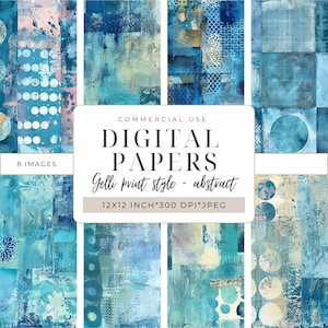 Digitale papieren in gellidrukstijl I Afdrukbaar scrapbookpapier | DIY Crafts & Mixed Media I Achtergrondpapier I Collage I 12 x 12 I 083