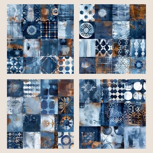 *8 high-quality digital papers
*Size: 12 x 12 inches (3600 x 3600 px)
*JPG file format, 300 DPI 
*Instant download, print-ready files
Rustic Indigo Patchwork: Digital Papers Set, Vintage Tiles & Patterns, printable Backgrounds for Scrapbooking, Collage, Mixed Media, DIY Crafts, 12x12 inch I DPMJ538