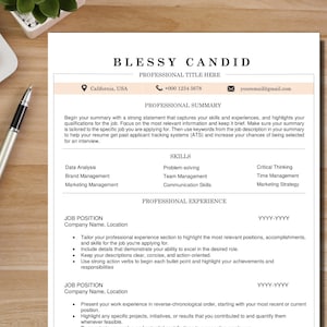 Clean Resume Template Word Minimalist Professional Resume Modern Resume Template 2 Page ATS Friendly Resume by Templatebin