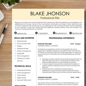 Clean Resume Template Word Minimalist Professional Resume Modern Resume Template 2 Page ATS Friendly Resume by Templatebin