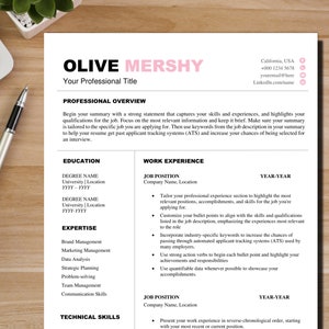 Clean Resume Template Word Minimalist Professional Resume Modern Resume Template 2 Page ATS Friendly Resume by Templatebin