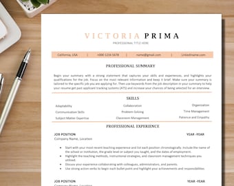 Minimalistische cv-sjabloon: modern, professioneel cv (Microsoft Word)