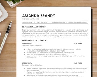 Minimalistische cv-sjabloon: modern, strak, ATS-vriendelijk (Word, pdf, Google Docs)
