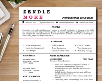 Professioneel cv-sjabloon: modern, ATS-vriendelijk cv (Microsoft Word)
