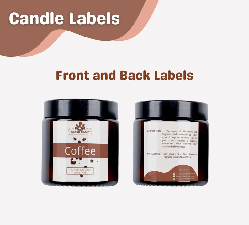 Custom Candle Labels for Candle Branding Personalized Candle Etsy