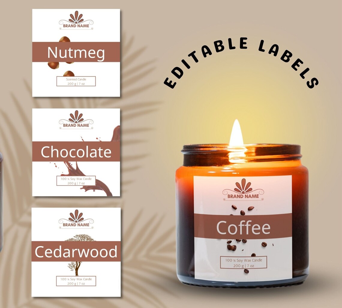 Custom Candle Labels for Candle Branding Personalized Candle Etsy
