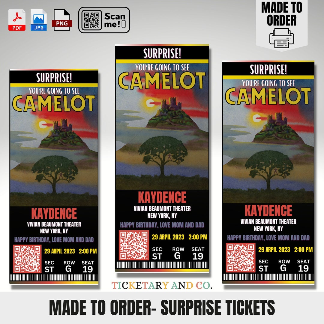 CAMELOT Broadway Camelot the Musical Camelot Theater Ticket Etsy
