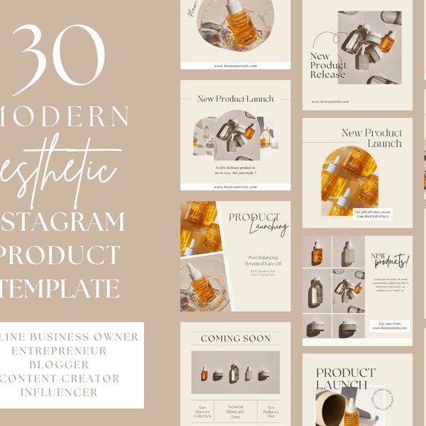 Modern Aesthetic Instagram Product Template | Canva Editable Product Post Template | Marketing Post | Product Launch | Product Promotion