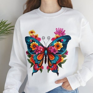 Stunning butterfly floral sweatshirt - a perfect addition to your winter wardrobe