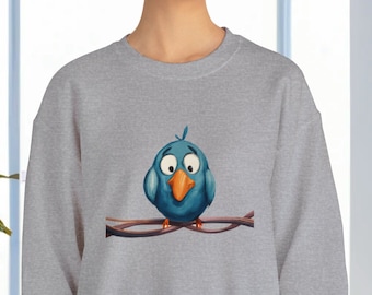 Funny bird on a branch - Unisex Sweatshirt - great unique gift idea