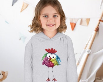 Kids Fleece Hoodie with a funny quirky bird design