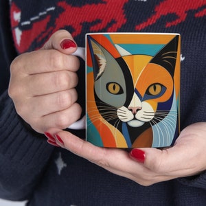 Eye-Catching Abstract Cat Mug : Great mug for cat lovers