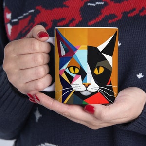 Delighful Abstract Cat Mug : Great mug for cat lovers