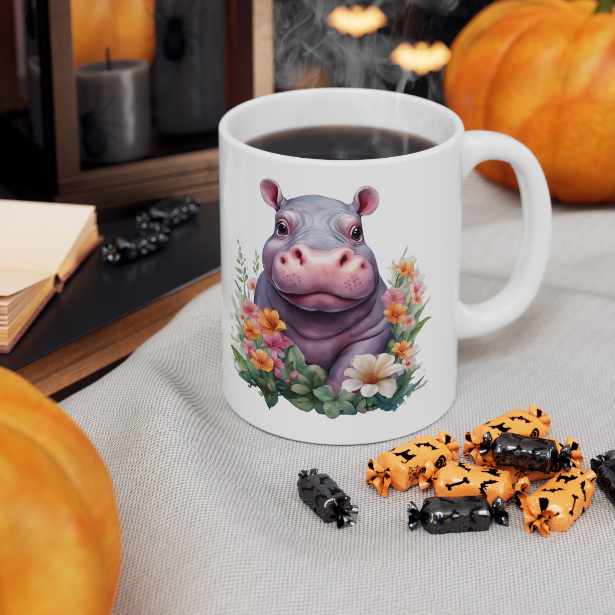 CafePress Hippopotamus For Christmas Mug - 11 Oz Ceramic Coffee Mug, Dishwasher & Microwave Safe, Funny Holiday Gift - View #2