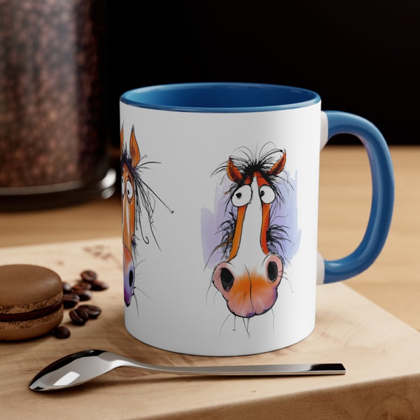 Eye-catching Crazy horse mug with three different horses.