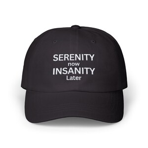 Embroidered Dad Hat Serenity and Insanity, Embroidered Unisex Hat, Dad Cap, Adjustable Baseball Cap Gift idea Baseball Cap