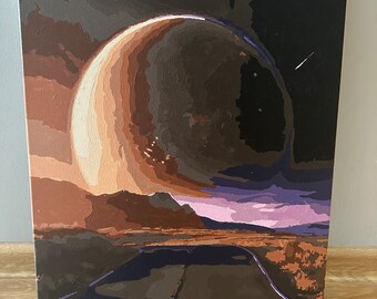 Paint by numbers canvas painting DIY obraz Desert Road by night