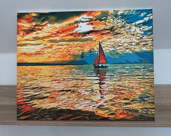 Paint by numbers canvas painting DIY obraz Sailing boat