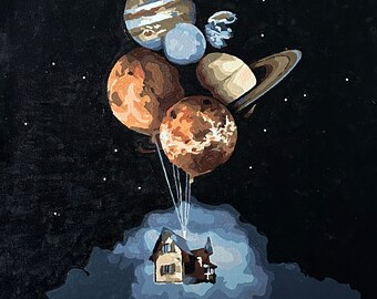 Paint by numbers canvas painting DIY obraz Space flight