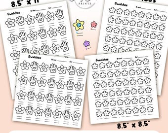 6 muestras de colores para imprimir y páginas de prueba de color, prueba de muestra, 2 tamaños, descarga instantánea