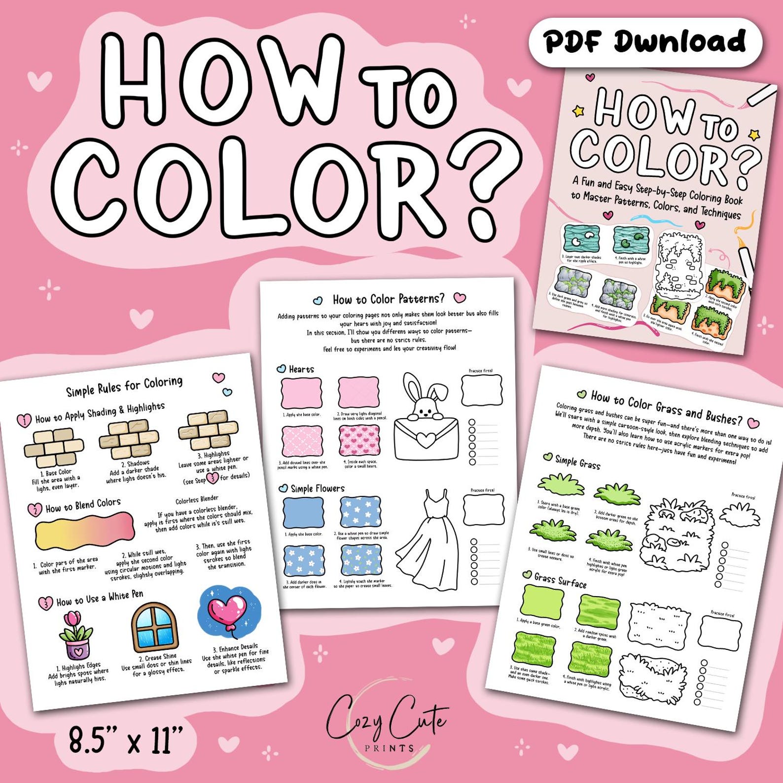 How to Color? – Part 1 (printable PDF Guide Series), Coloring Practice ...