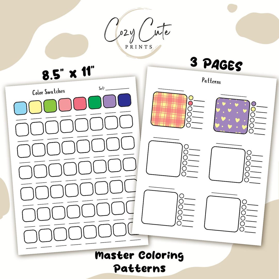 Coloring Practice Pages, Color Swatch Pages, and Pattern Coloring ...