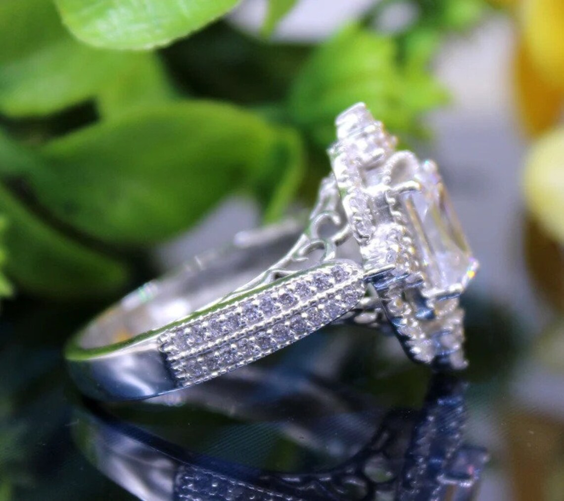 2 CT Emerald Cut Engagement Ring, Attractive Engagement Ring, 14K