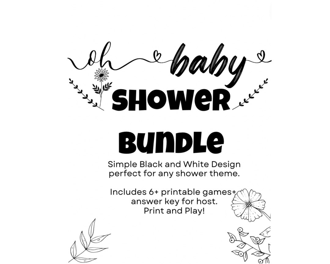 Baby Shower Games Bundle, Baby Shower Games, Printable Baby Shower