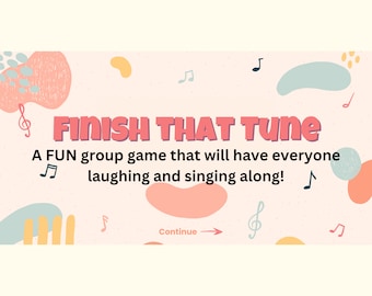 Finish that Tune ORIGINAL | Google Slides Game | Music Quiz | Lyrics Game | Song Titles | Sing Aloud | Virtual Quiz Night | Mac & PC