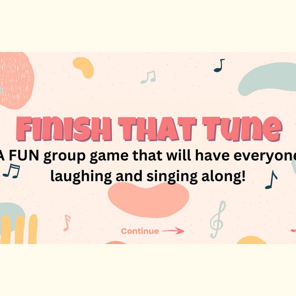 Finish that Tune ORIGINAL | Google Slides Game | Music Quiz | Lyrics Game | Song Titles | Sing Aloud | Virtual Quiz Night | Mac & PC
