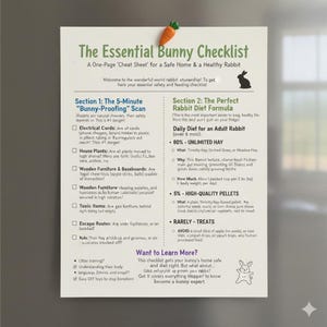 Rabbit Checklist.pdf Rabbit Care Guide PDF: New Bunny Handbook & Safety Checklist (digital ...