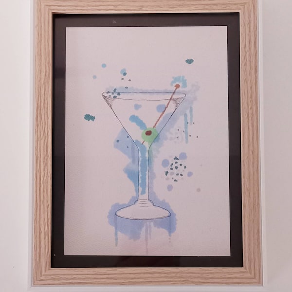 Dessin verre de Martini boisson alcool