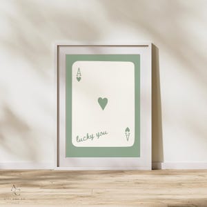 Ace of Hearts | Lucky to Love You | Romantic Valentines Day Digital Print | Perfect Gift for Loved One | Instant Download Wall Art | For Her